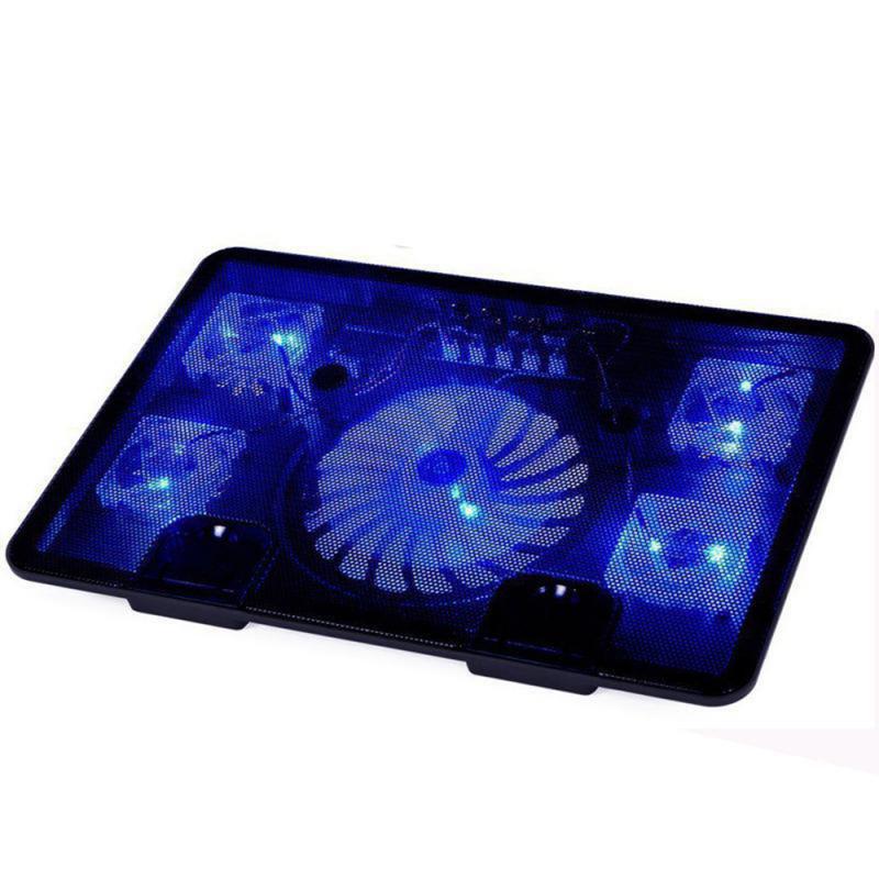 Laptop Cooling Pad Voor 10-17 Inch Laptop Gaming Fan Koeler Met 5 Fans Dual Usb-poort Led Achtergrond licht Notebook Stand
