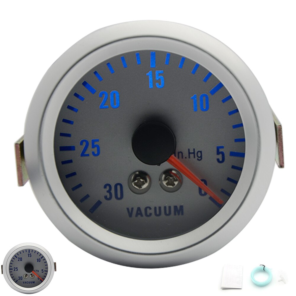 Depåtuning 2 &quot; 52mm led bilboost/vattentemp/oljetemp/oljetryck/varvräknare/volt/vakuummätare+mätare: Vakuum