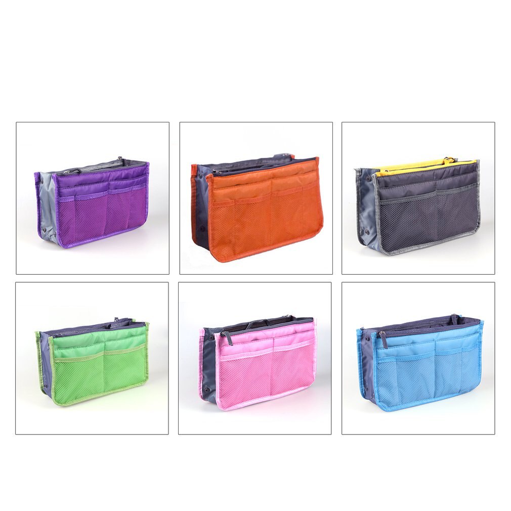 Organizer Insert Bag Women Nylon Travel Insert Organizer Handbag Purse Large liner Lady Makeup Cosmetic Bag Female Tote