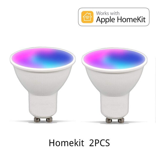 ATHOM Homekit-bombilla inteligente WIFi regulable, 4,5 W, RGBCW, GU10: 2 PCS Homekit GU10