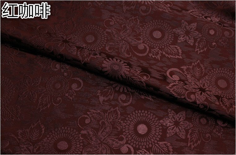 CF943 12 couleurs chinois traditionnel soie brocart tissu chinois mariage vêtements taie d'oreiller tissus bricolage matériaux Textiles de maison: red coffee