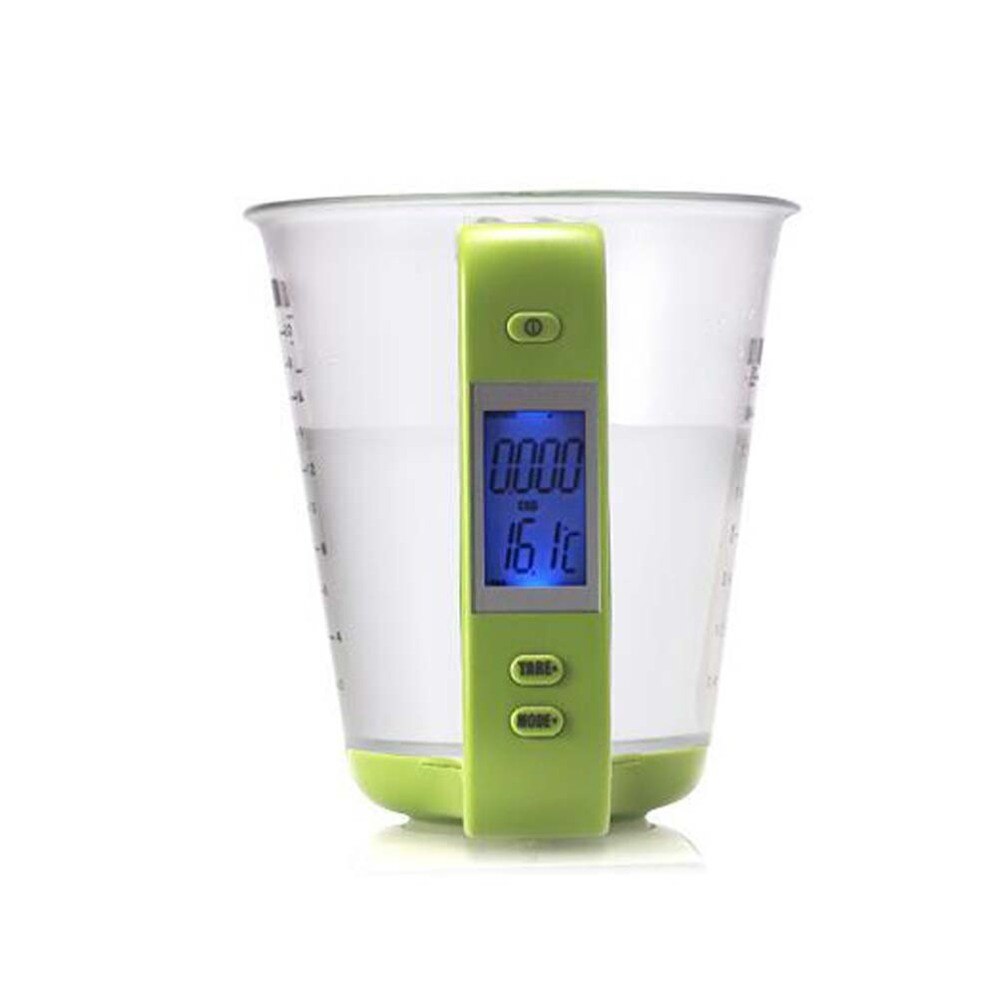 Multifunction Digital Measuring Cup Electronic LCD Display Kitchen Measuring Cup 1000g/1g Powder Cup (Light Green)