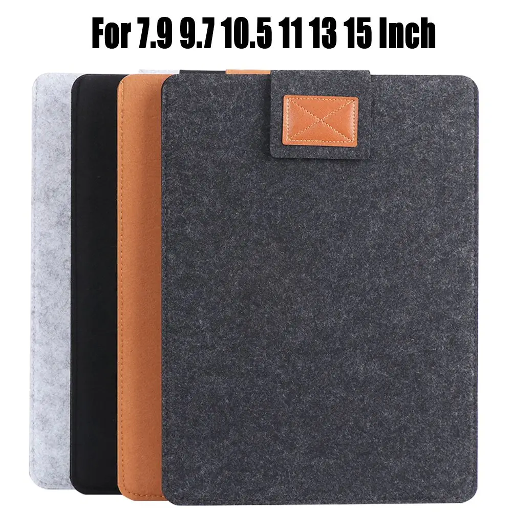 Anti-kras vilten beschermhoes Laptoptas Tabletbescherming Case Pouch Light Sleeve voor 11 13 15 inch iPad Pro Kindle Macbook