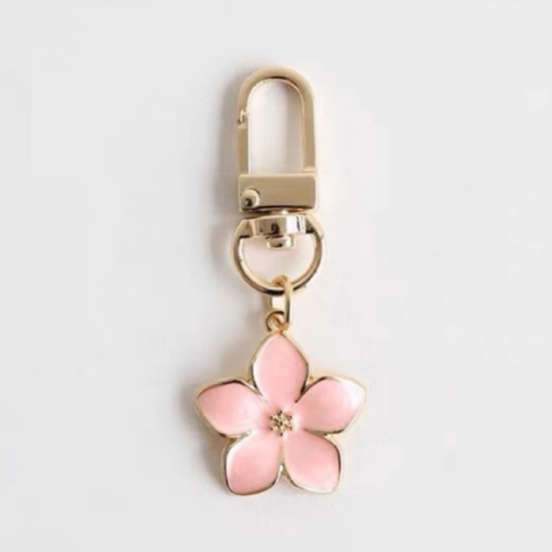 White Pear Blossom Keychain Cute Accessories Keychain Couple Matching Keyrings Pendant Items For Boutique: M / Rose Gold