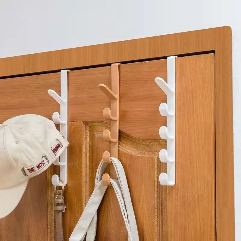 2 stks Slaapkamer Deur Hanger Kleding Ophangrek Over De Deur Plastic Thuis Opslag Organisatie Haken Portemonnee Houder voor Tassen Rails