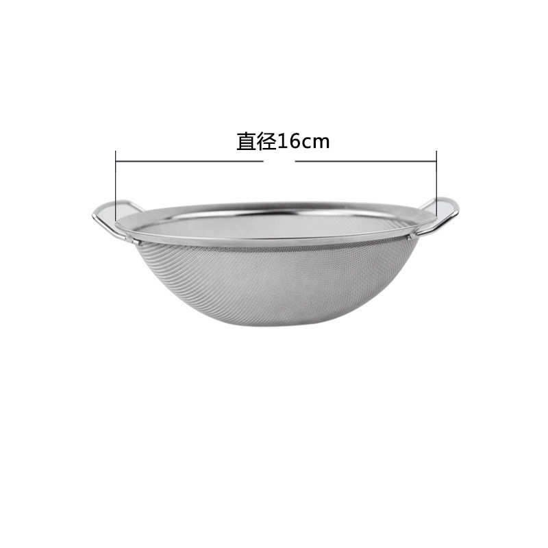 Stainless Steel Fine Mesh Strainer Basket with Double Handles Large Juice Rice Flour Sieve Food Filter Drainer Cooking Utensil: black