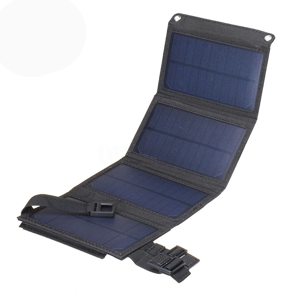 USB Foldable Solar Panel Portable Flexible Small Waterproof 5V Foldable Solar Panel Battery For Mobile Phone Battery Charger: Black