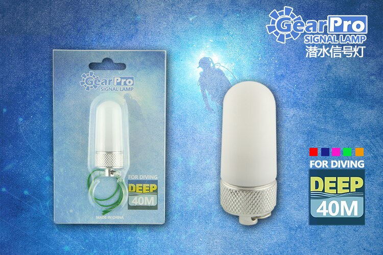 Gearpro Tauchen Tauchen Signal Lampe Blitz Licht 40-Meter Wasserdicht Sichere Nacht tauchen Kumpel Lampe SOS Licht Freediving Schnorcheln