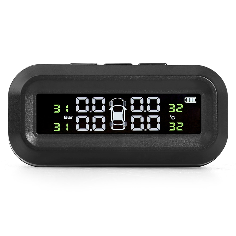 AN-02 Car TPMS Adjustable Angle Auto Tire Pressure Monitoring Tyre Temperature Alarm Warning System with 4 Sensors