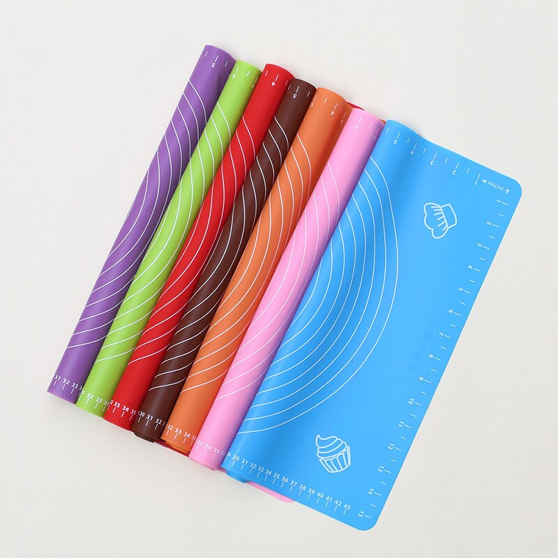 Non-stick Silicone Baking Mat with Scale Dough Pad Kneading Dough Non Stick Pastry Crepes Pizza Dough Mats Kitchen Baking Tools