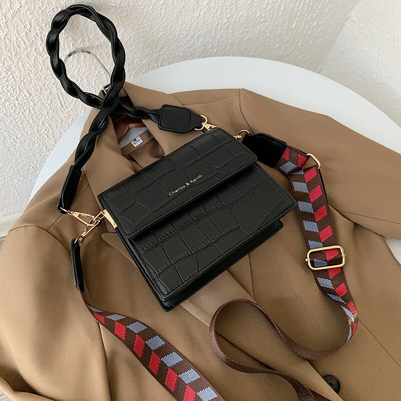 Moda tendência retro metal corrente ombro carteira novo couro mensageiro saco temperamento lazer ao ar livre multi-color bolsa de viagem: Black