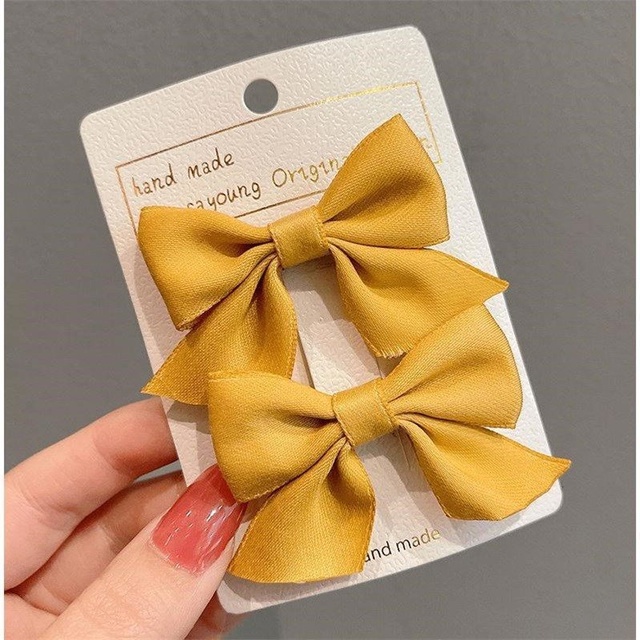 Pinza para el pelo con lazo de 2 piezas, pinzas para el pelo de flores elegantes para niños y mujeres, conjunto de accesorios para el cabello con horquillas, accesorios Bair de estilo coreano: Chapado en rodio