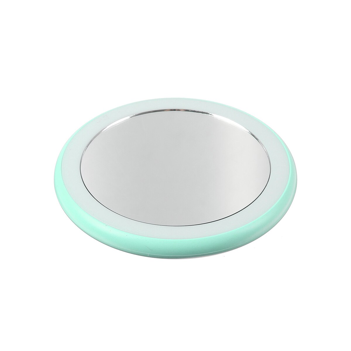 Mini led make-upspiegel, handzaam, opvouwbaar, draagbaar, micro usb-aansluitkabel, oplaadbare cosmetische spiegel, 12 led's mini make-upspiegel: Groente