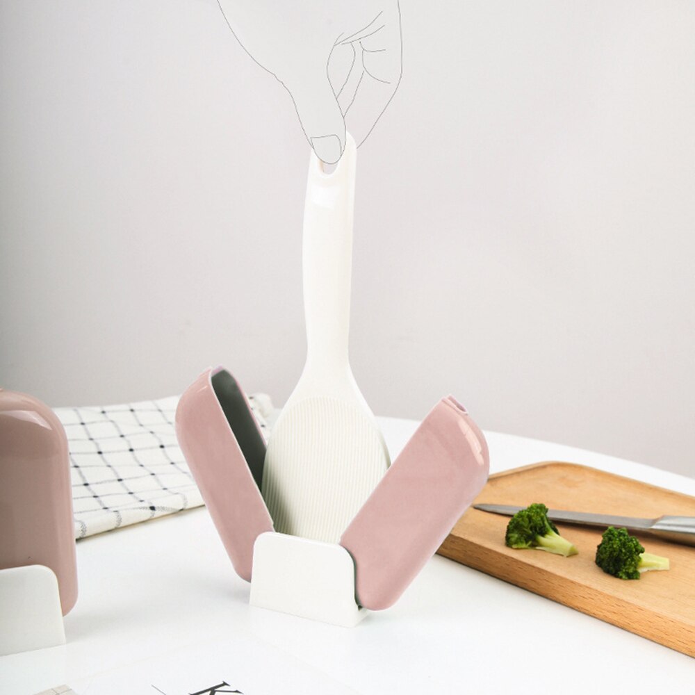 Automatic Open And Close Standing Meal Spoon Dust Cover Hanging Rice Spoon Storage Rack Kitchen Tools Household Gadgets