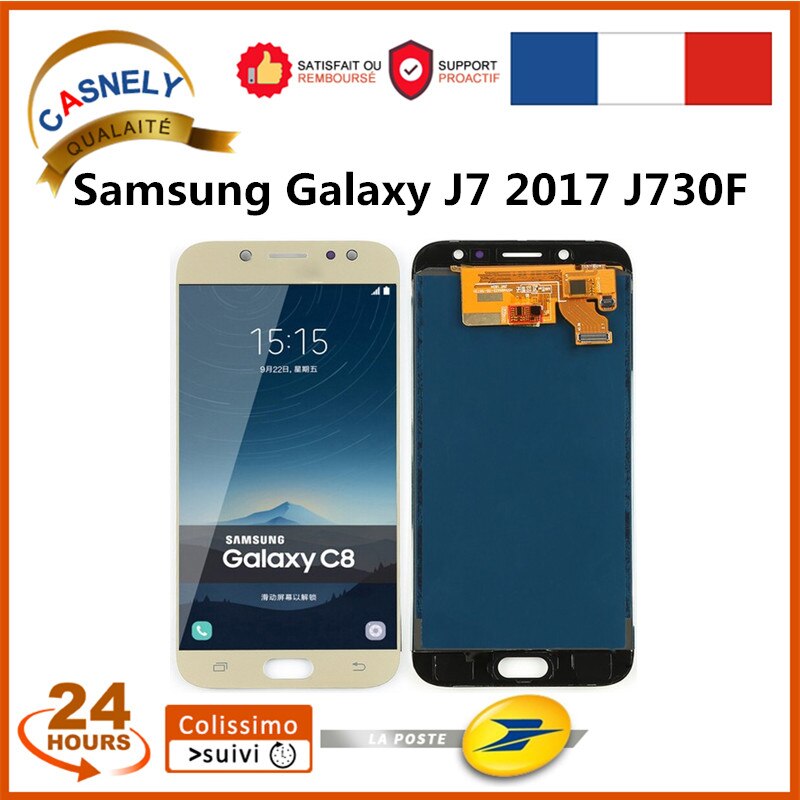 Pantalla LCD para móvil, montaje de digitalizador de pantalla táctil para Samsung Galaxy J7 , accesorios de reparación de SM-J730F