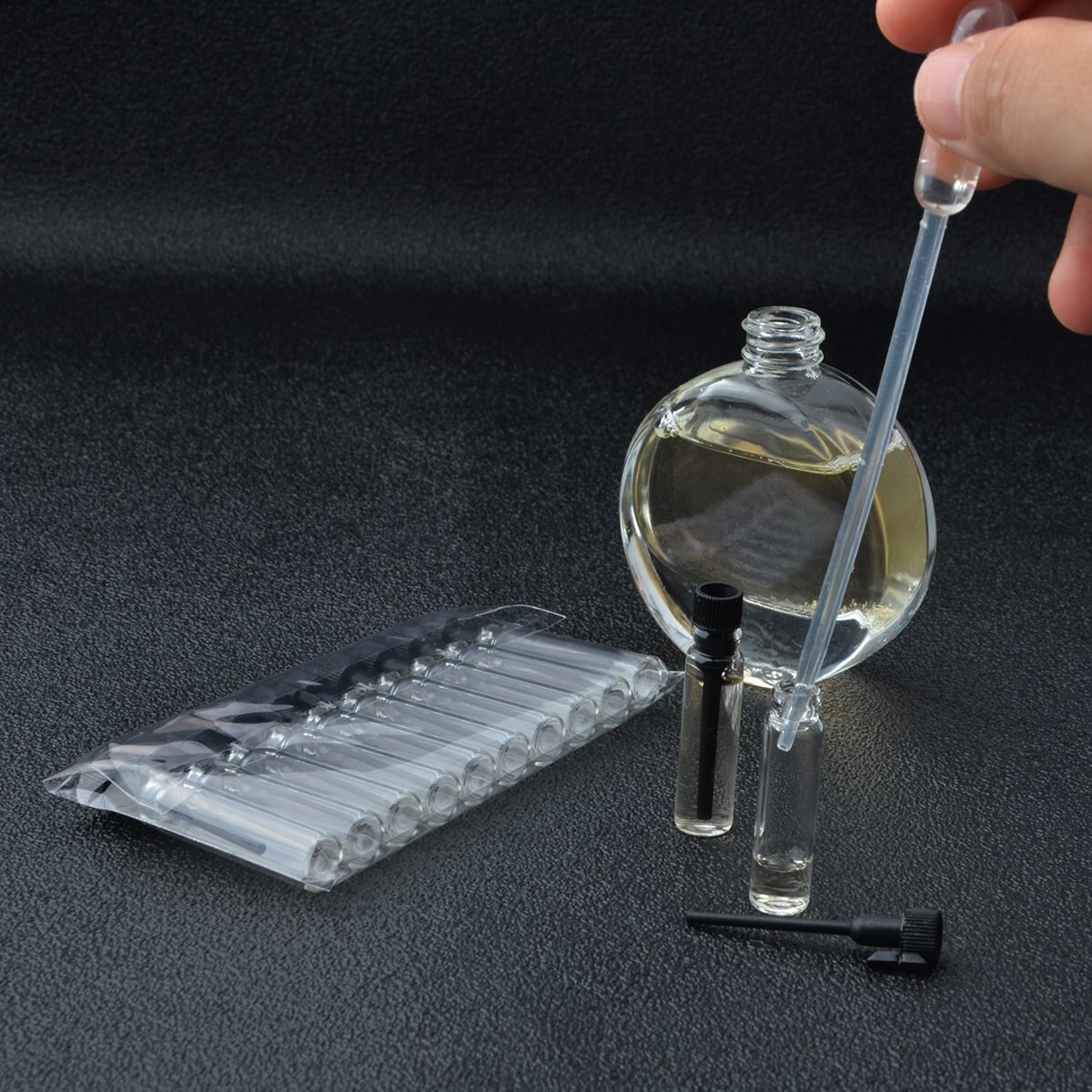 200PCS 1ml 2ml 3ml Perfume Sample Mini Bottle Empty Glass Vials Dropper Container Laboratory Liquid Fragrance Trial Test Tube