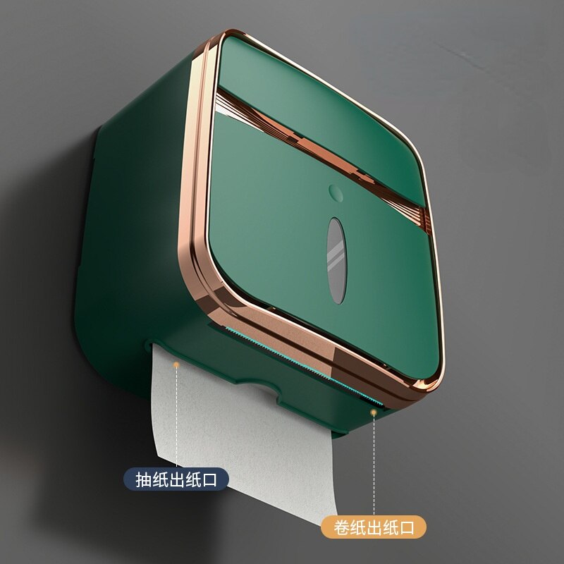 Toilet Wall Mounted Waterproof Roll Paper Box Toilet Paper Box Tube Paper Storage Rack Tissue Boxes Kitchen Bathroom Supplies