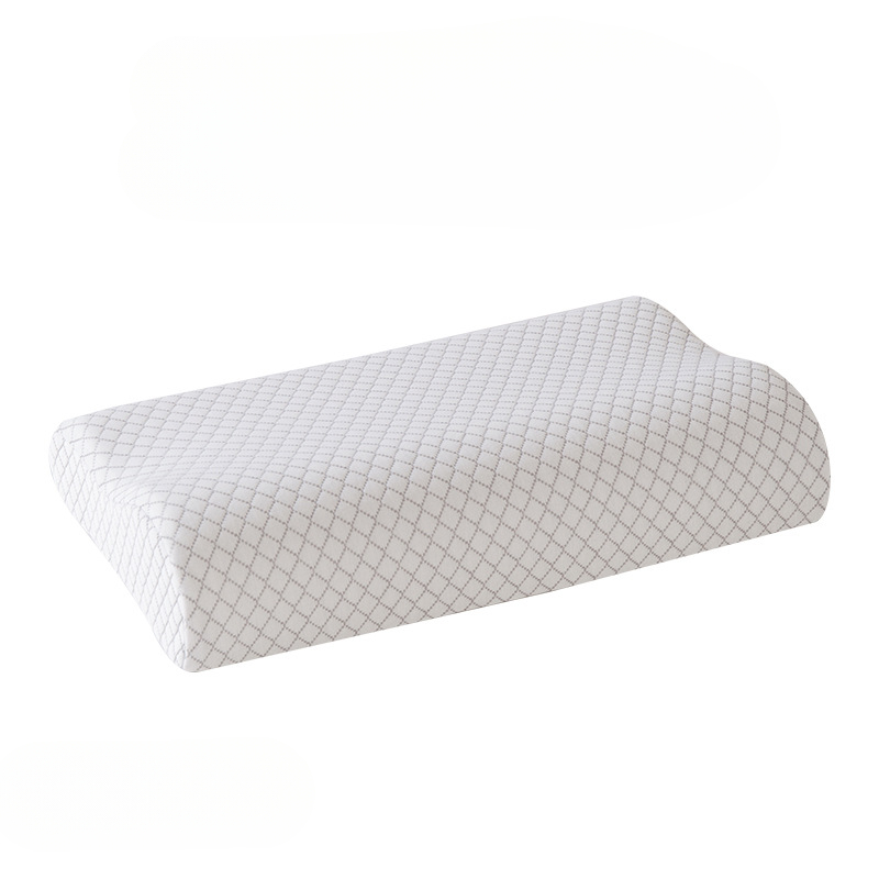 Almohada larga de espuma viscoelástica, almohada de cama, protección del cuello, almohada de maternidad en forma de rebote lento para dormir, almohadas ortopédicas: 48 x 74 / Rosa