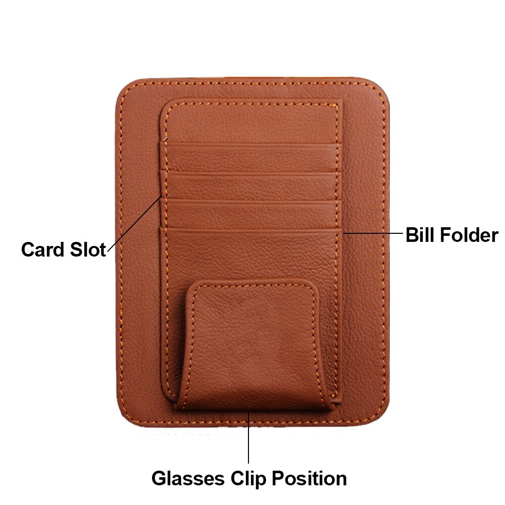 Auto Visor Organizer Houder Zonnebril Penhouder Opslag Clip Pu Leather Case Voor Kaarthouder Zonneklep Opslag Auto-styling