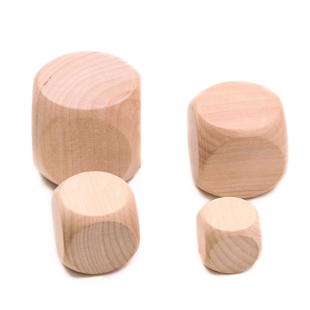 Dados de madera en blanco para manualidades, juguetes de bricolaje con impresión, Chico, , entretenimiento familiar, 6 lados, 30-60mm, 1 Uds.