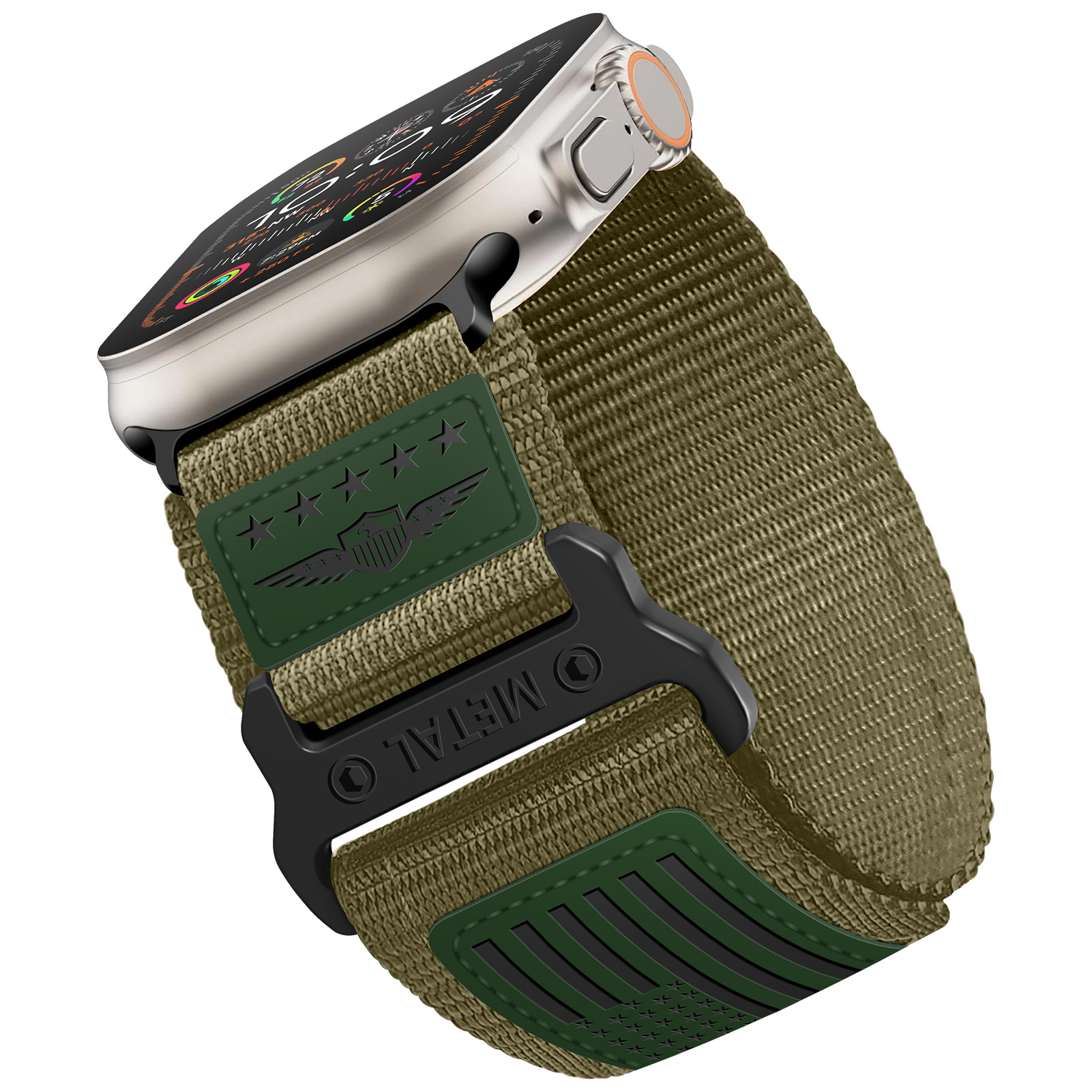 Sport Geweven Nylon Band Voor Apple Watch Ultra Band 49Mm 45Mm 42Mm 44 Mm Lederen Armband Iwatch Serie 9 7 6 5 4 8 Se Banden 44 Mm: L / Blue White