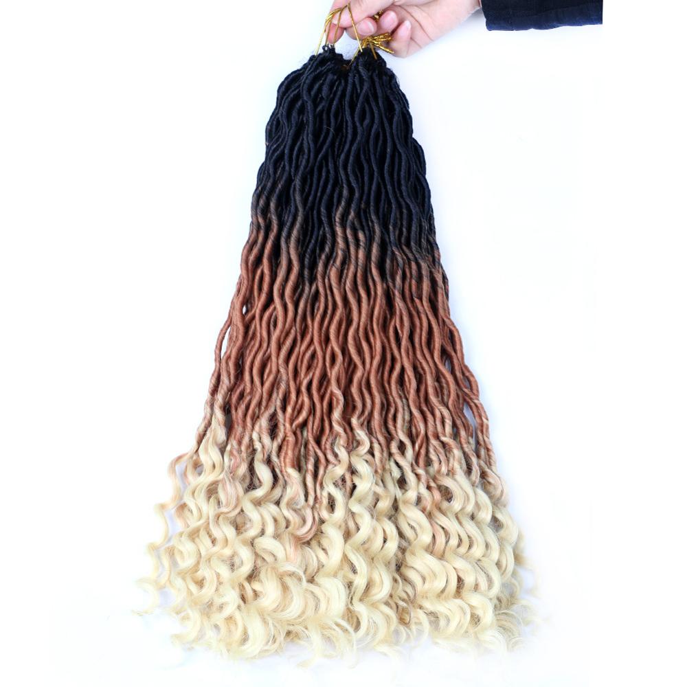 Soft Dreadlocks Crochet Braids Knotless Jumbo Dreads Ombre Color Synthetic Faux Locs Braiding Hair Extensions For Women BY019: BY019-2