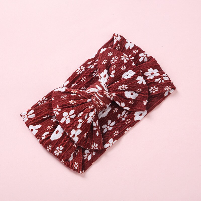 Fascia per bambini Nylon ragazze stampa floreale copricapo treccia bambini turbante elastico cavo accessori per capelli per neonati fascia per capelli morbida: 1
