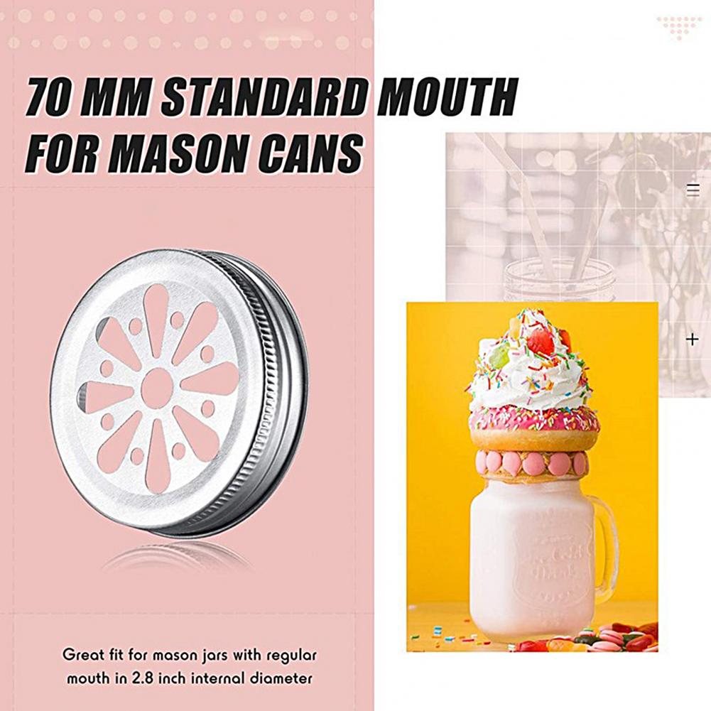 10Pcs Mason Jar Lids Flower Pattern Rust-proof Tinplate Mason Jar Covers Storage Can Lids Decoration for Home 