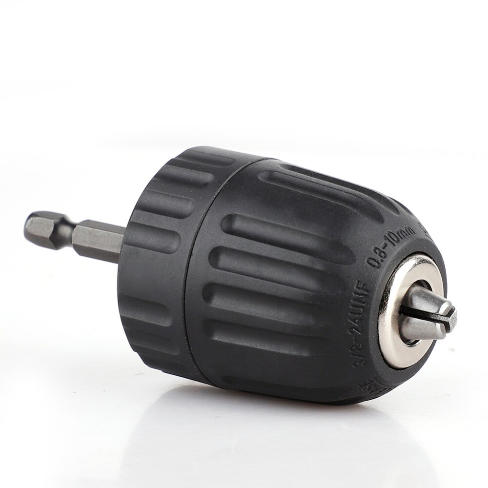0.8-10mm Drill Chuck Converter 3/8-24UNF Self-Locking Keyless Quick