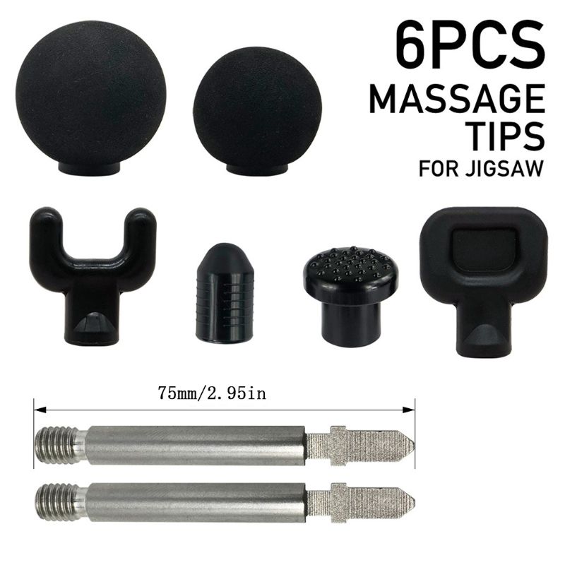 6Pcs Body Percussie Vervanging Head Set Spier Diepe Trillingen Ontspanning Bits