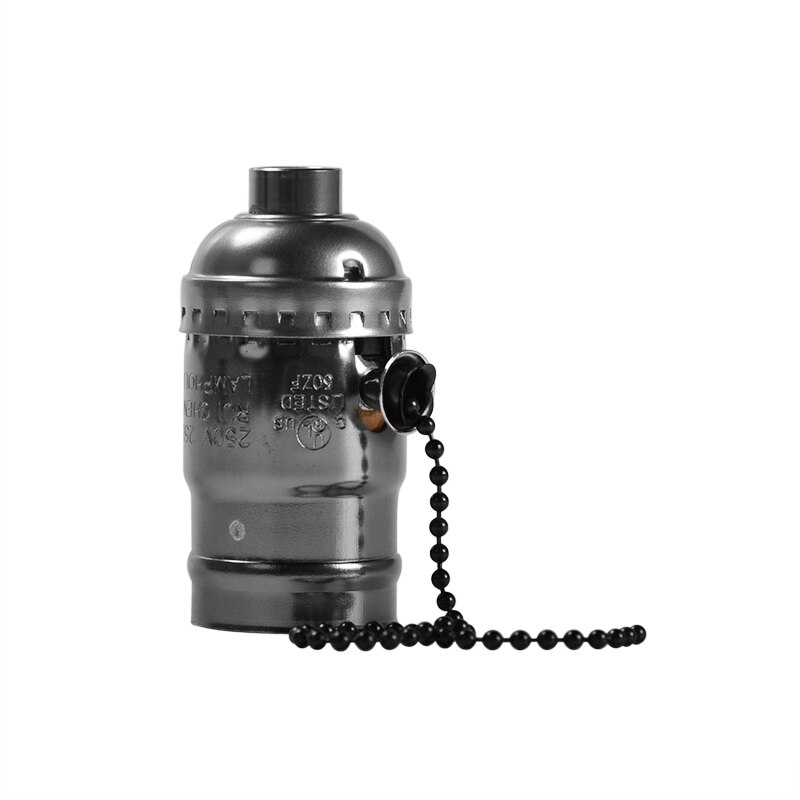 Classic Retro Edison Lamp Holder E27 E26 Lamp Socket Vintage Edison Light Holder Industrial Bulb Pendants Knob Lamp Bases: Black