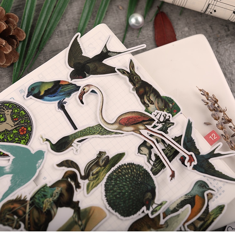 26PCS wild animals Paper Stickers Crafts And Scrapbooking stickers book Decorative sticker DIY Stationery