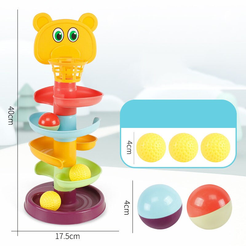 Rolling Ball Pile Tower Puzzle Babys Toys Rattles Spin Track Montessori Educational Newborn Toys For Kids & Hobbies: 14