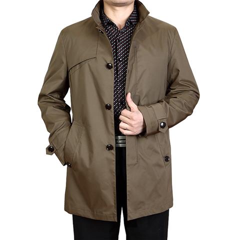 Brand Spring Autumn Men Long Trench Coats Buttons Male Outwear Jackets Windbreaker XXXXL Y866: ka / L