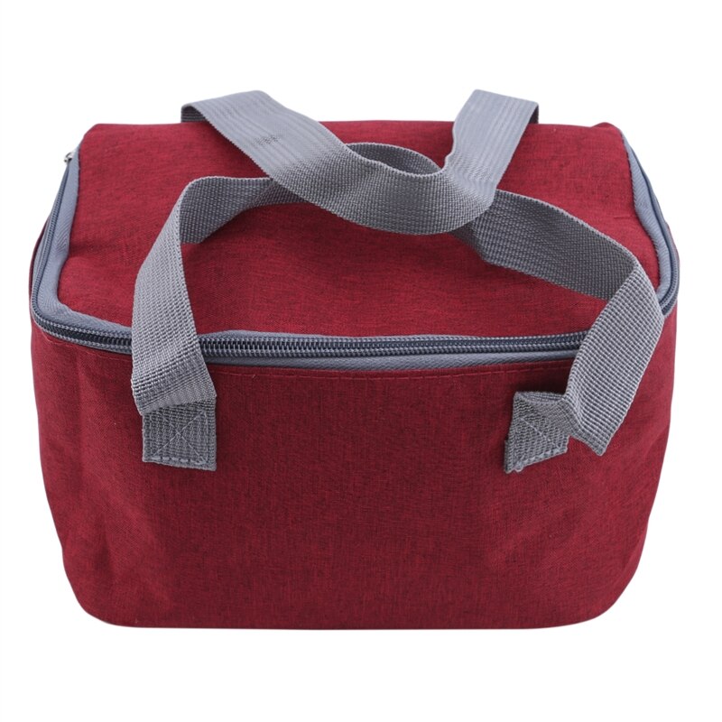 Waterdichte Geïsoleerde Lunch Zakken Oxford Reizen Noodzakelijk Picknick Pouch Unisex Thermische Diner Doos Voedsel Case Accessoires Gear: wine red