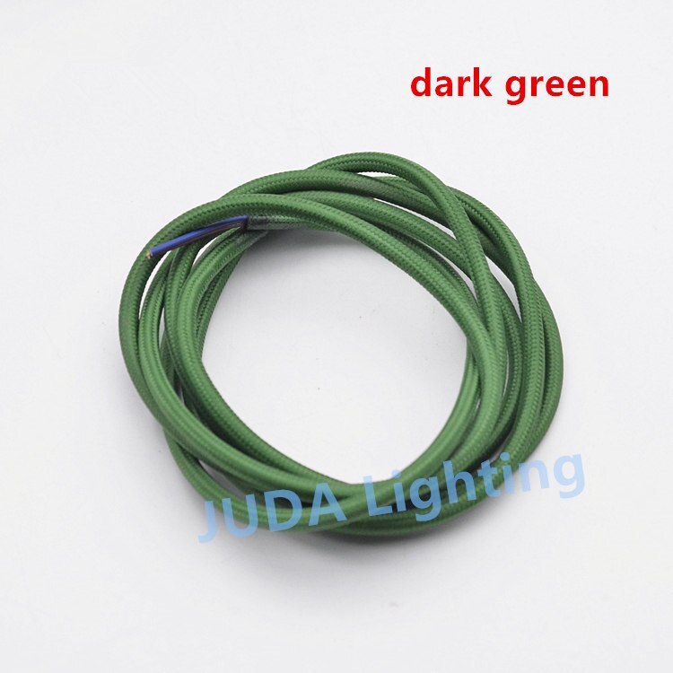 Colorful braided wire cable Cable Assemblies Electrical Wires for ceiling rose canopy led pendant light chandeliers ceiling lamp: dark green