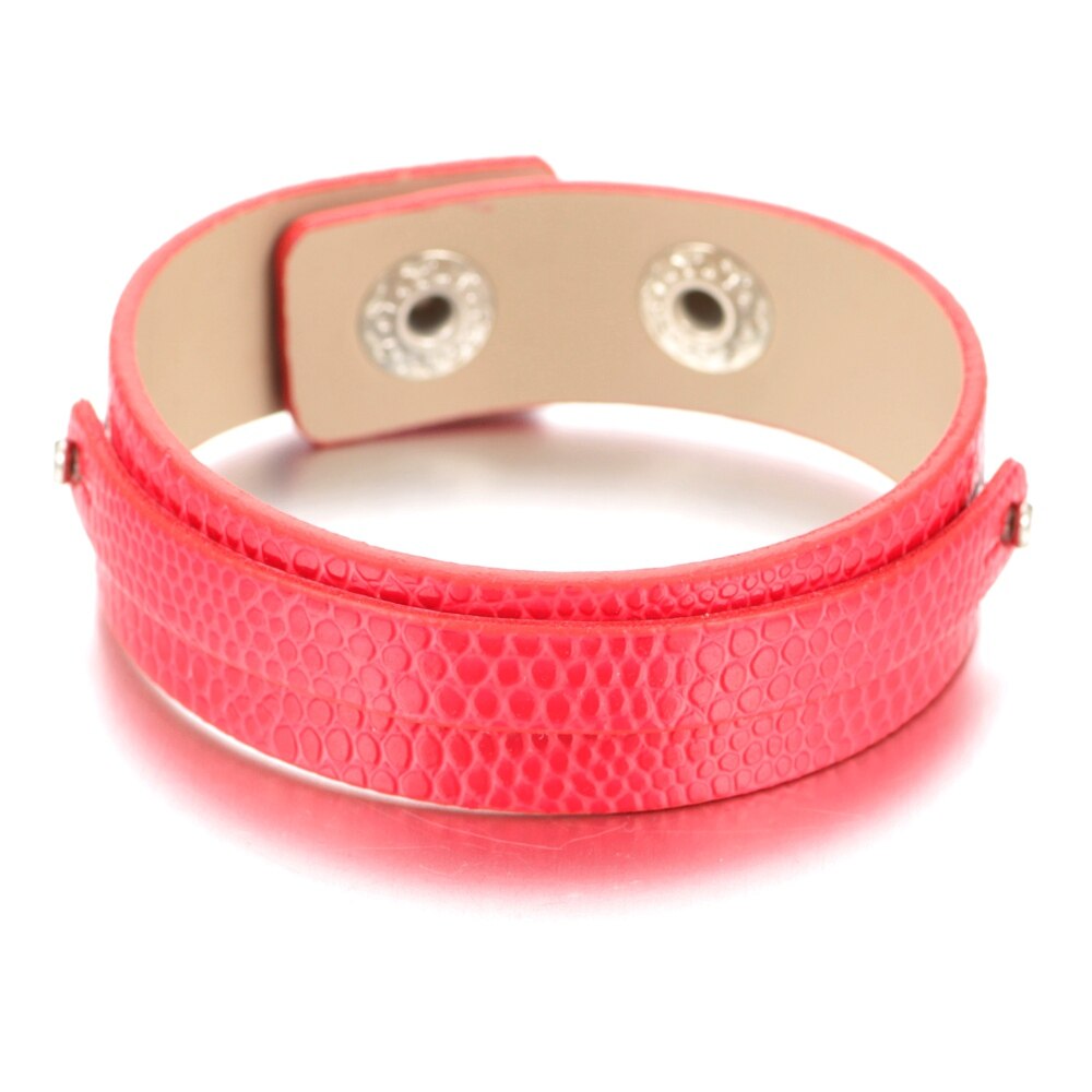 15 färgade läderarmband och armband gör-det-själv-tryckknappar, smycken som passar 18mm tryckknappar  sz0370f