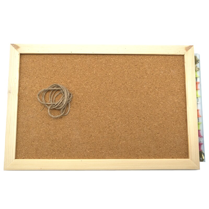 Cork Wood Message Board Phellem Cork Wooden Push Pin Hanging Board Wood Frame Single Soft Wood Wall Board String