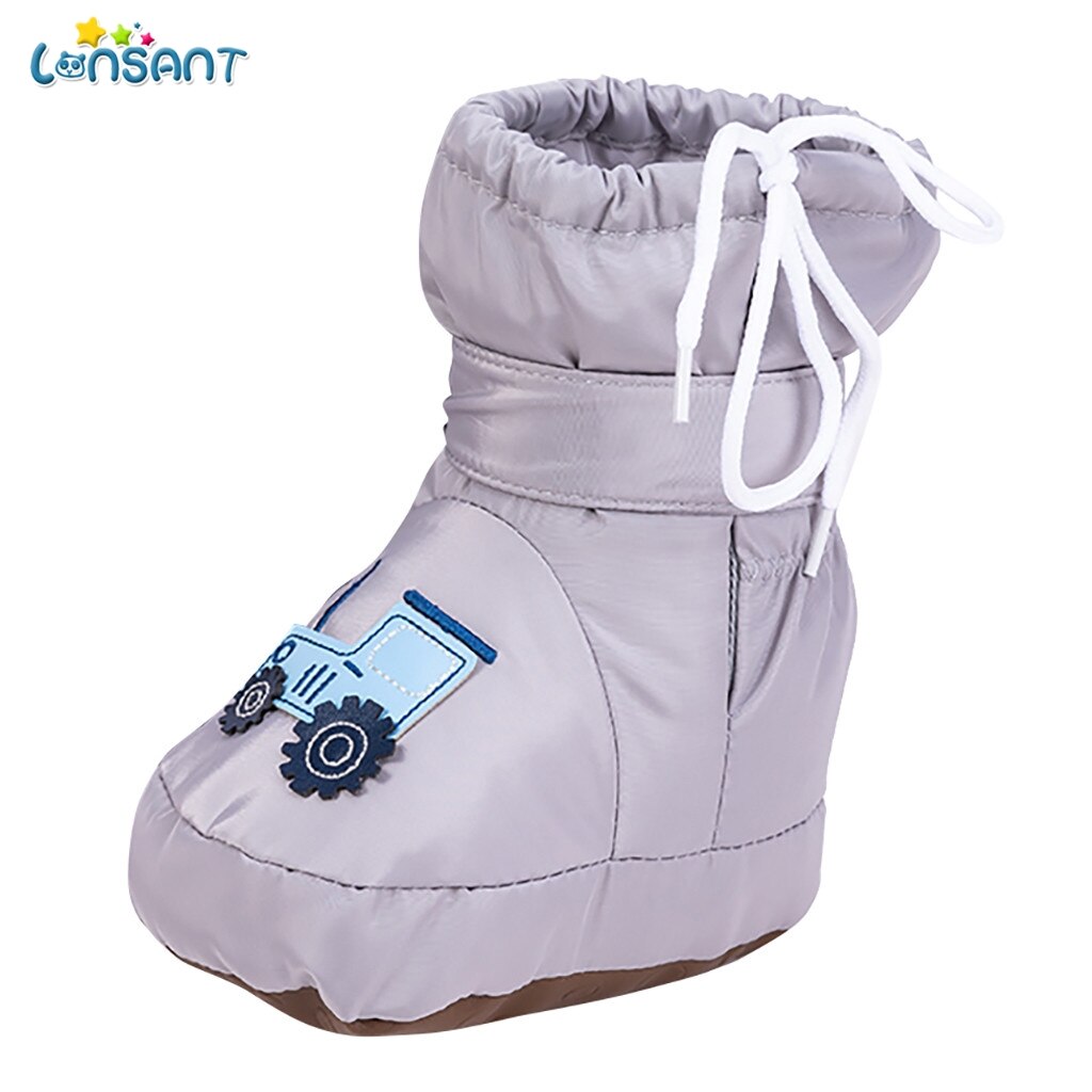 LONSANT Herbst Winter Baby Kinder Jungen Mädchen Baumwolle Ersten Wanderer Warme Stiefel Einfarbig Gedruckt Komfortable Weichen Schnee Stiefel N30