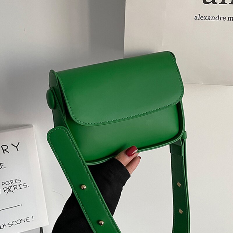 Borsa a patta semplice in tinta unita per donna borsa a tracolla in pelle PU borsa per ascelle Fashin borsa per ascelle Casual Designer borsa da donna