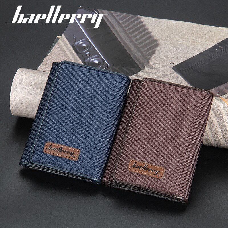 Mode Mannen Portefeuilles Canvas Card Houders Korte Mannen Purse Photo Slot Pu Leather Mannelijke Portemonnee voor Mannen