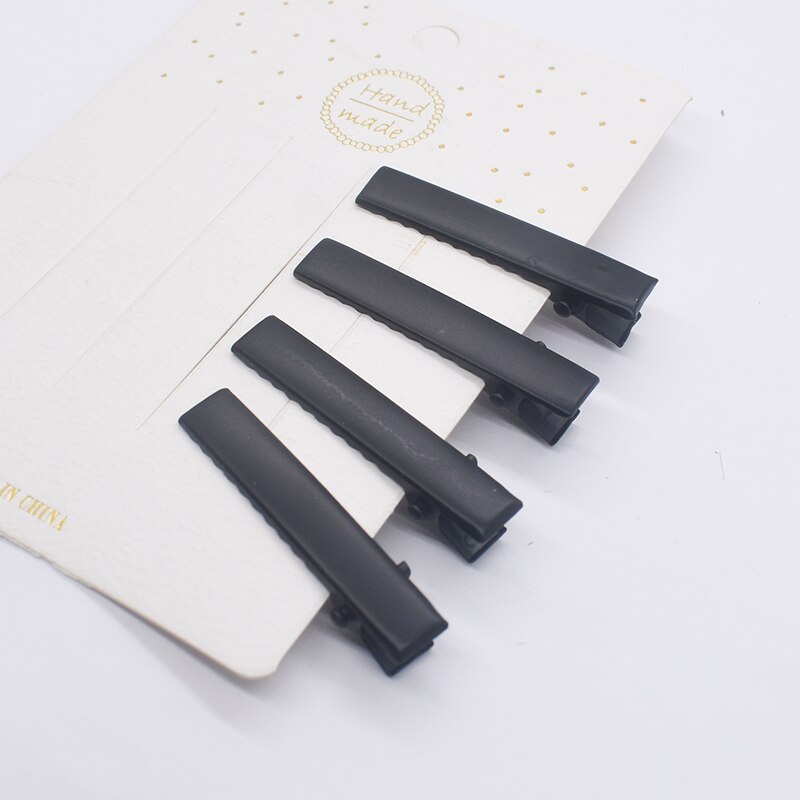 Color thickened Metal duck's mouth clip Stainless steel duck's mouth clip Candy-colored square duck's mouth clip: 4ofblack 4cm