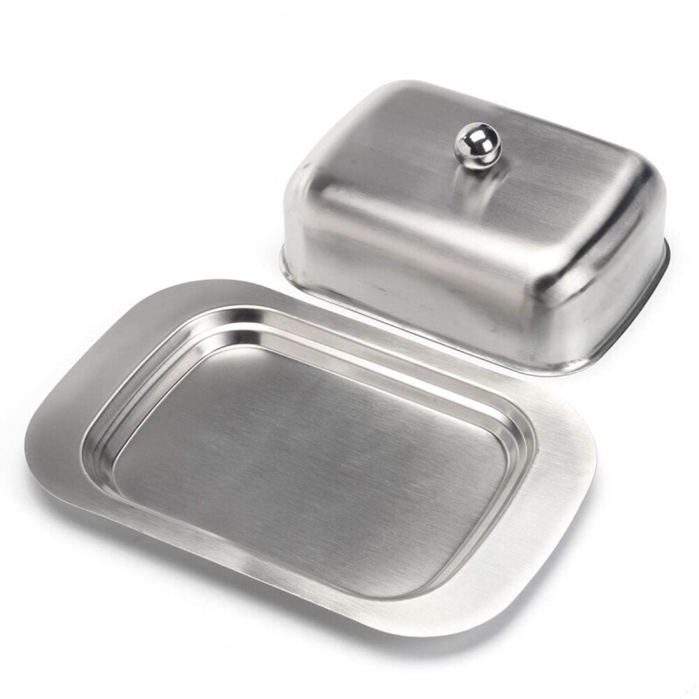 Butter Box Stainless Steel Butter Box Butter Serve Tray Cheese Storage Tray Cheese Storage Box with Lid Cheese/Butter Container