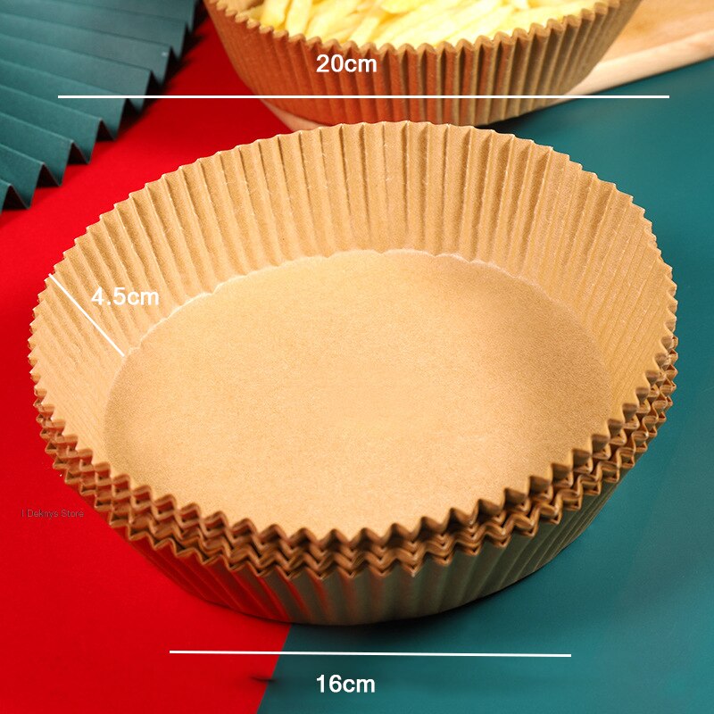 100 pz 16/20cm microonde Airfryer carta da cucina di fascia alta antiaderente stuoia piroscafo carta ad olio per alimenti Airfryer accessori da forno: 100pezzi giallo