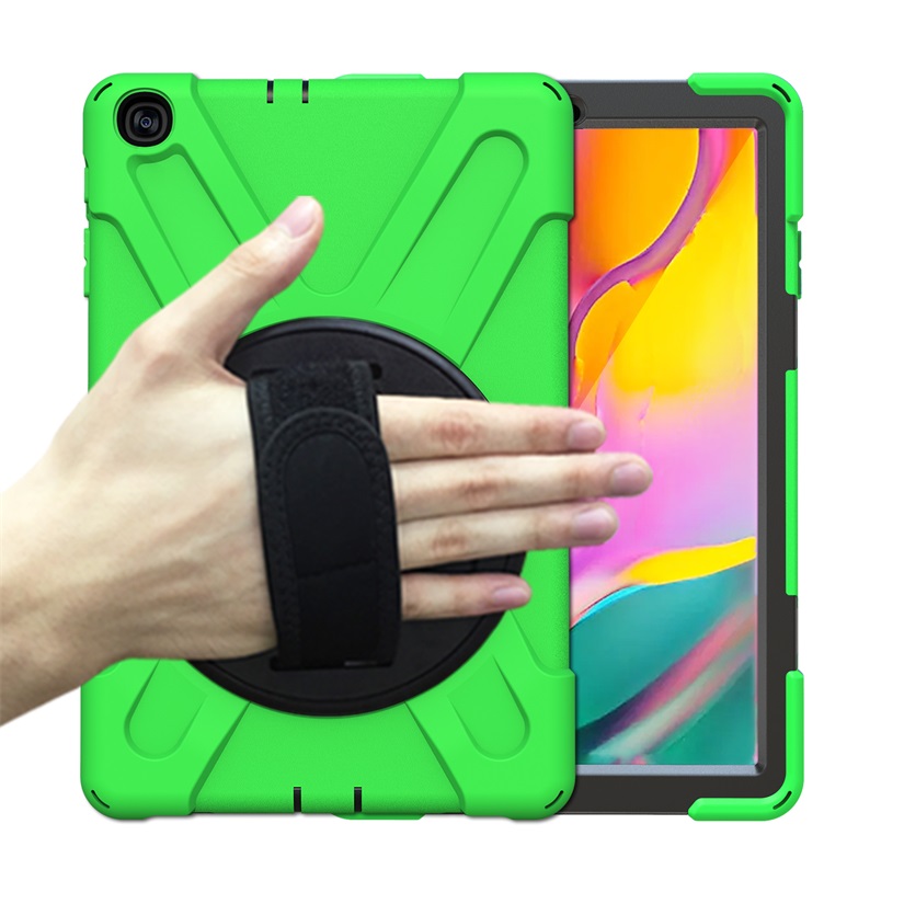 For Galaxy Tab A 10.1 Case, Shockproof High Impact Resistant Heavy Duty Armor Cover for Samsung Galaxy Tab A 10.1 T510 T515: Green kickstand