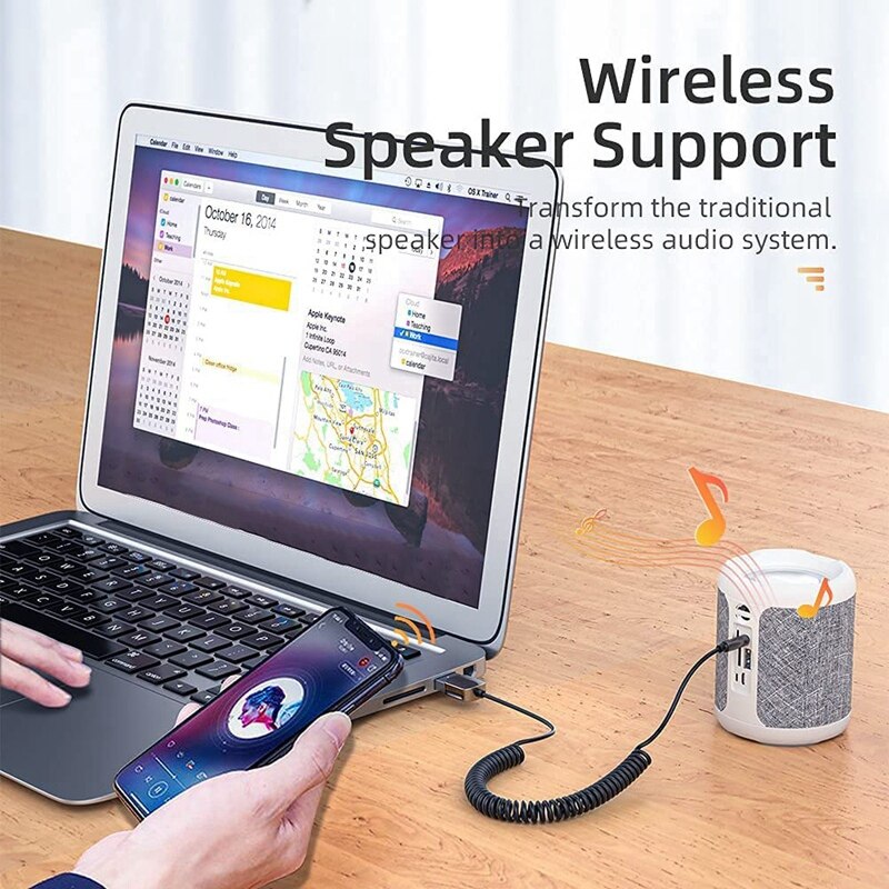 Bluetooth Aux Adapter Dongle USB to 3.5mm Jack Car Audio Aux Bluetooth 5.0 Handsfree Kit for Car Receiver BT Transmitter