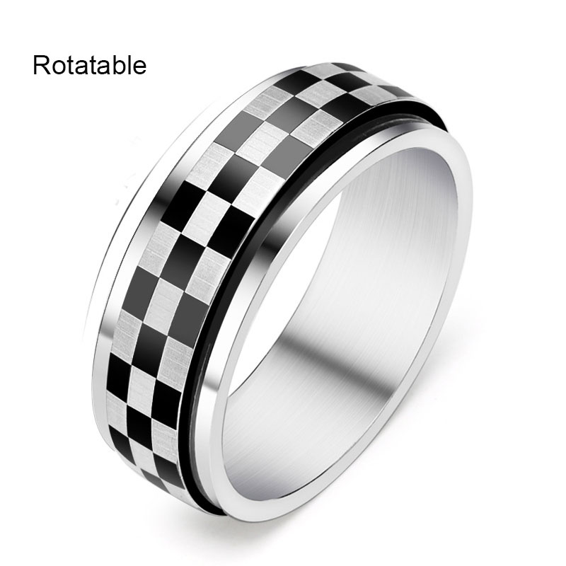 Cube rings mens rvs punk ring mannelijke accessoires Draaibare phalangeal ring voor mannen sieraden Eenvoudige