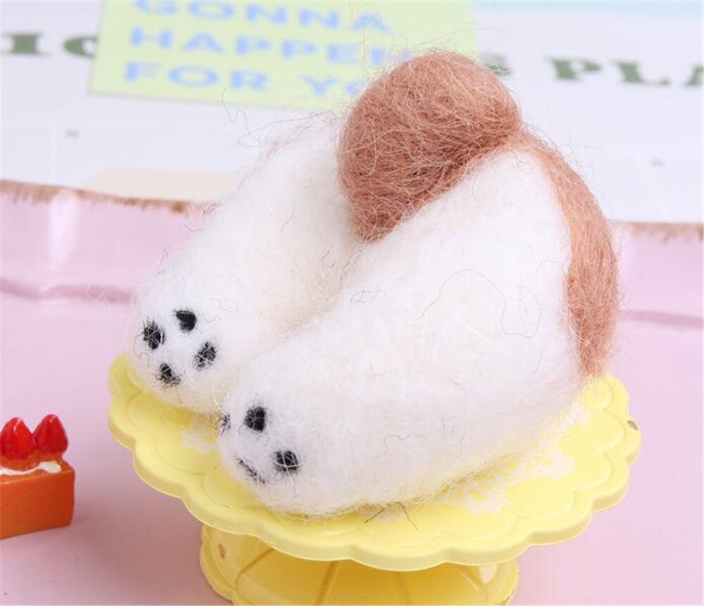 Lolita-broche de Corgi Ass para niña, Broche de fieltro de lana, Clip LATERAL, círculo para el pelo, accesorios para el cabello, D165