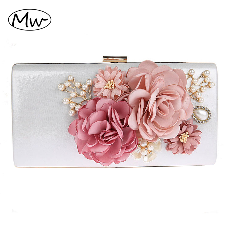 9 Kleuren Handgemaakte Stof Bloemen Avondtasje Luxe Bruiloft Bruid Clutch Bag Parel Party Handtas Mini Portemonnees Portemonnee