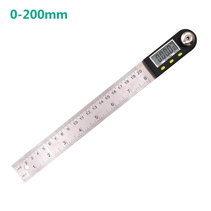 200mm /300 mm Stainless Steel Digital Meter Angle Inclinometer Angle Digital Ruler Electron Goniometer Protractor Angle finder: No battery 0-200